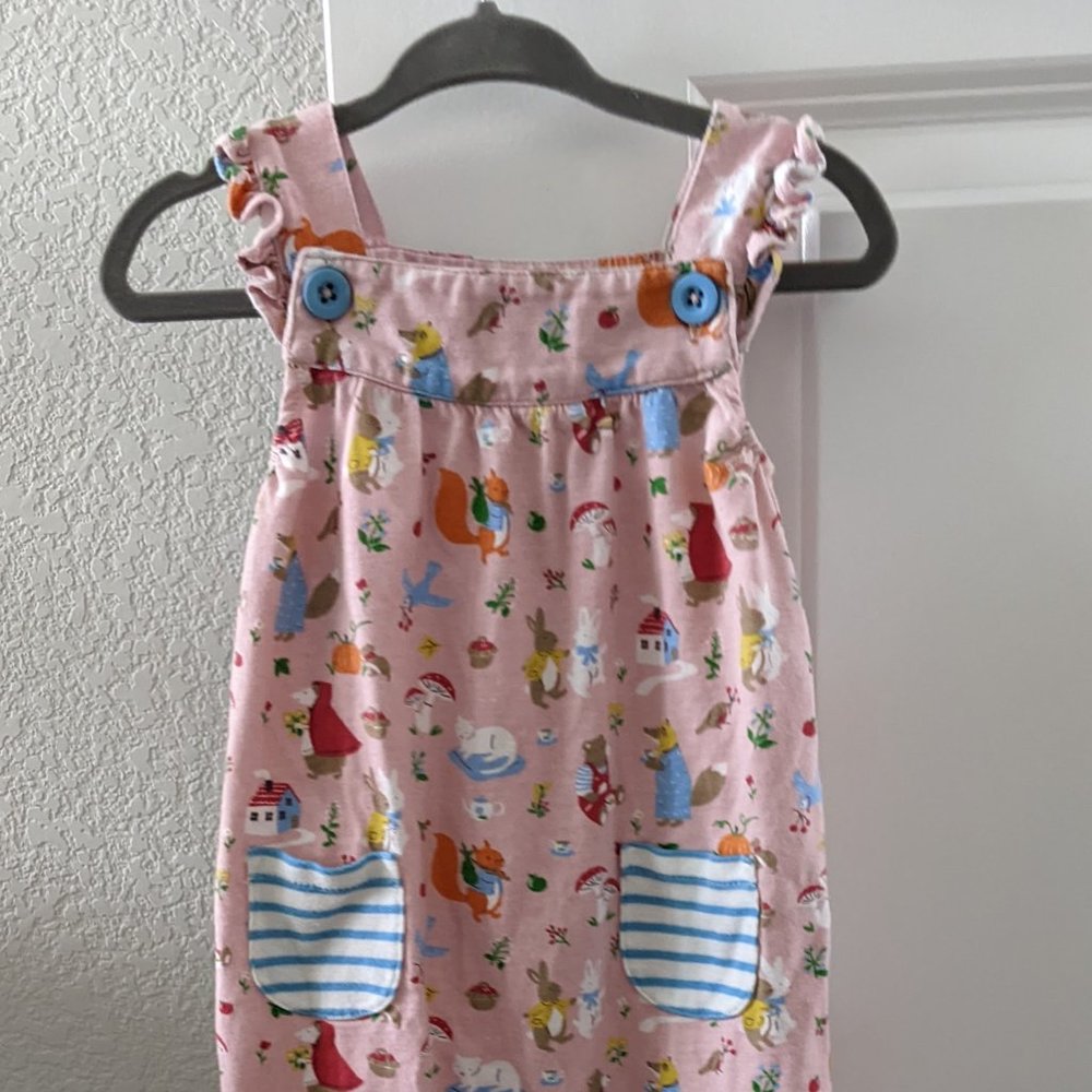 Baby Boden Jersey Overalls in Boto Pink Bedtime Stories